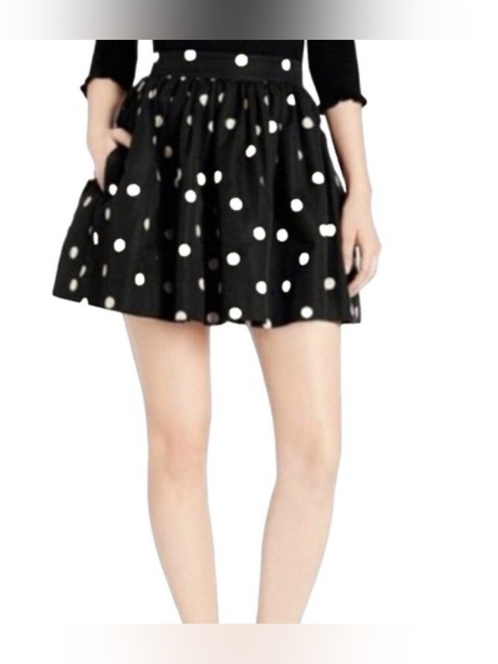Kate Spade Polka Dot Black Mini Skirt